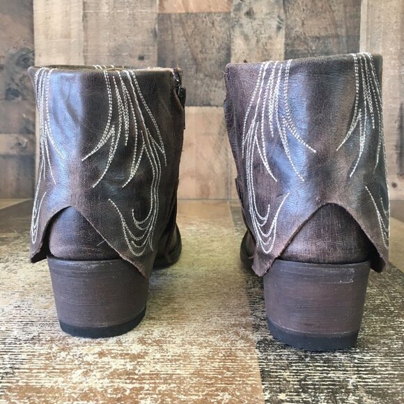 Old Gringo OG Brown Ankle Cowboy Boots Booties Womens 7.5 B - Picture 7 of 12